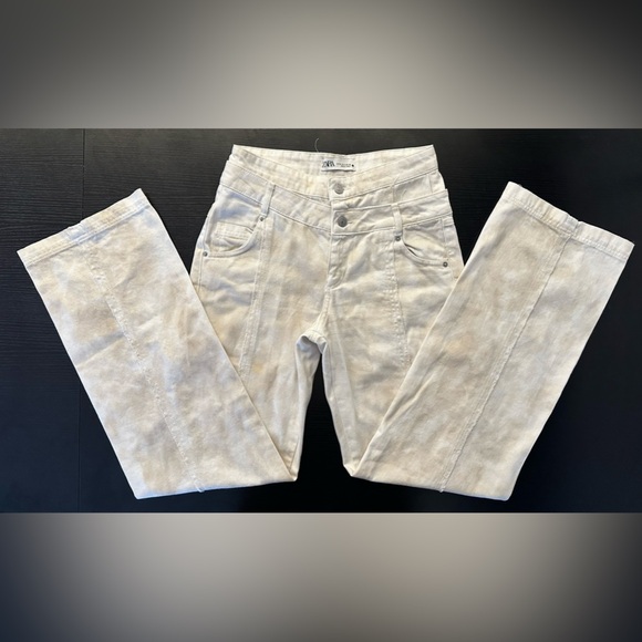 Zara Cream & White Straight Leg Jean - Picture 3 of 12